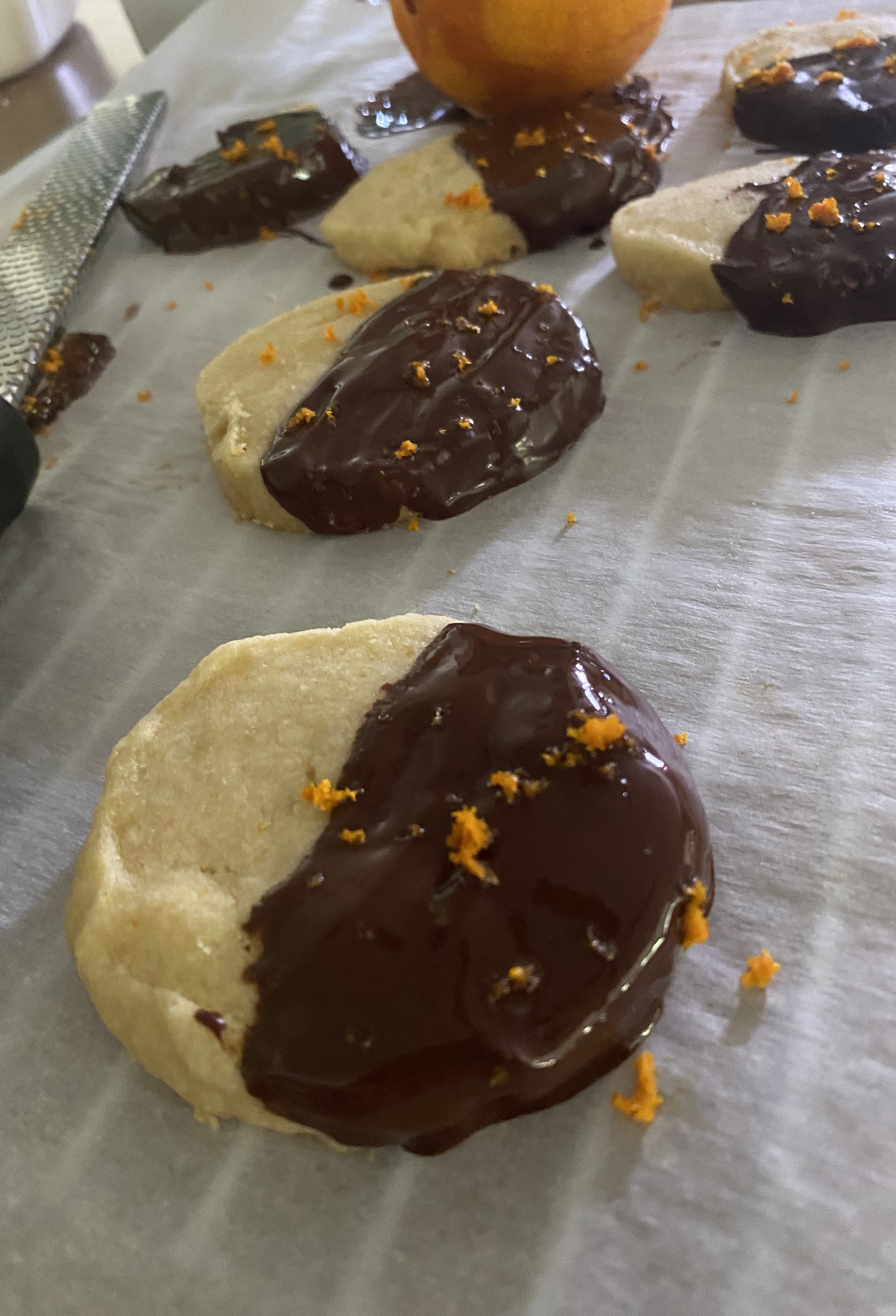 Orange Chocolate Shortbread Cookies